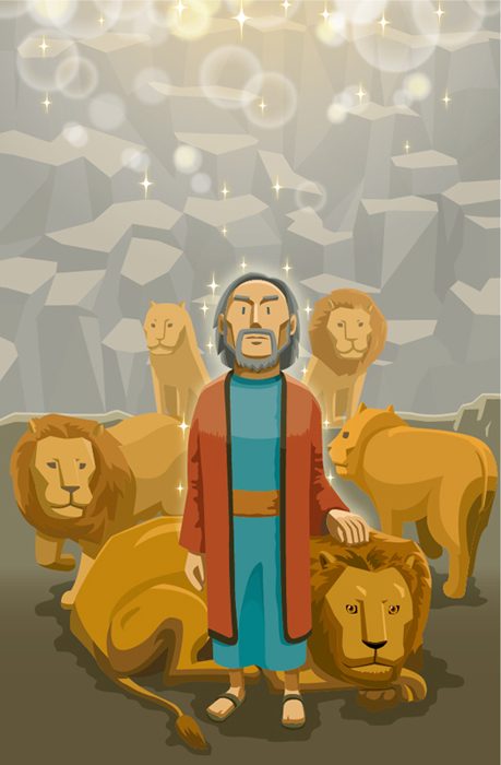  Daniel and the Lion キリスト教・教会・日曜学校  イラスト　漫画　イラストレーター