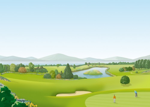  シンジェンタ ジャパン　2013年度 ゴルフ場向け製品ご案内 広告  イラスト　漫画　イラストレーター